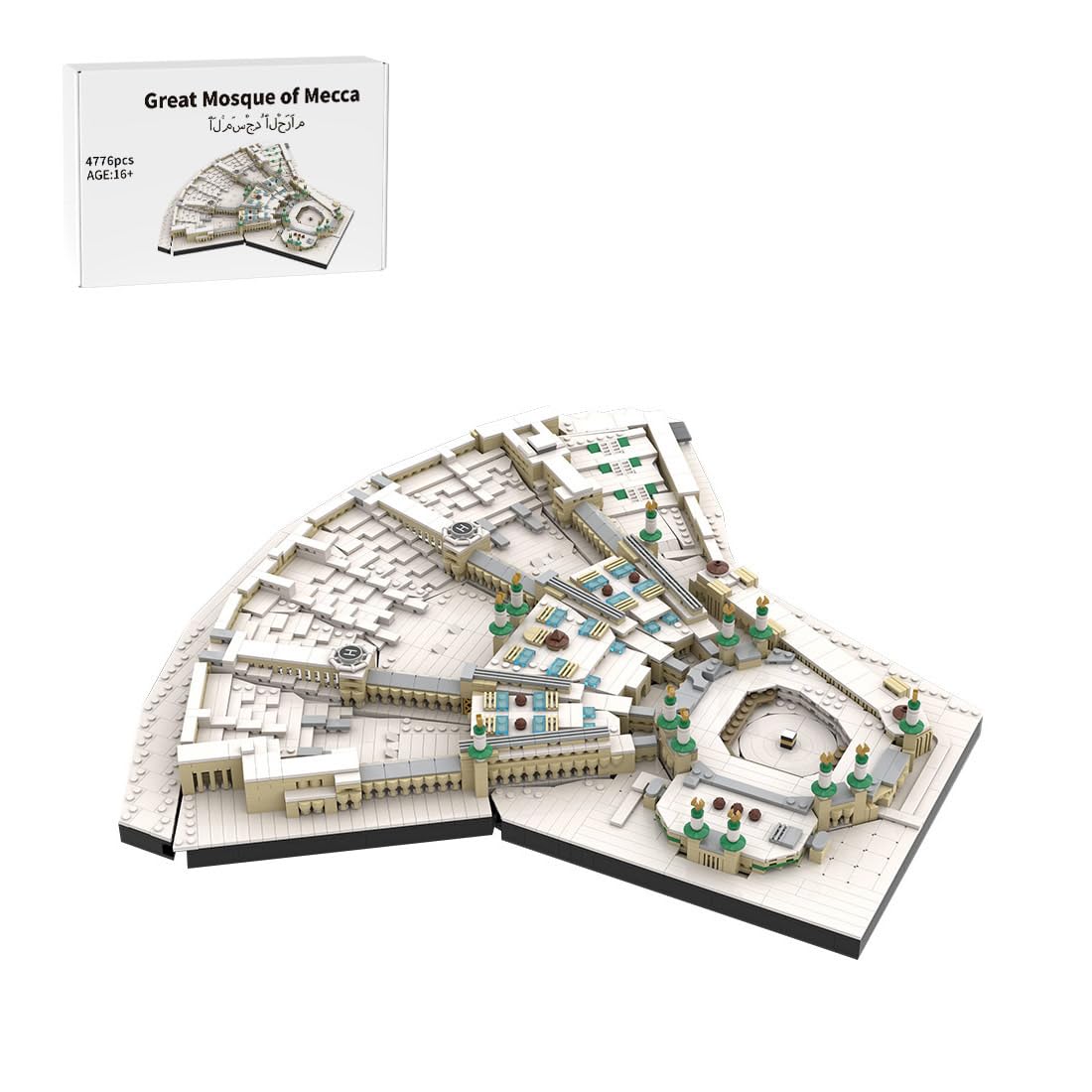MOC-184753 Grande Moschea della Mecca Set da costruzione per adulti - 4776 pezzi Modello architettonico islamico con kaaba LED e dettagli minareto - Modello da collezione compatibile con