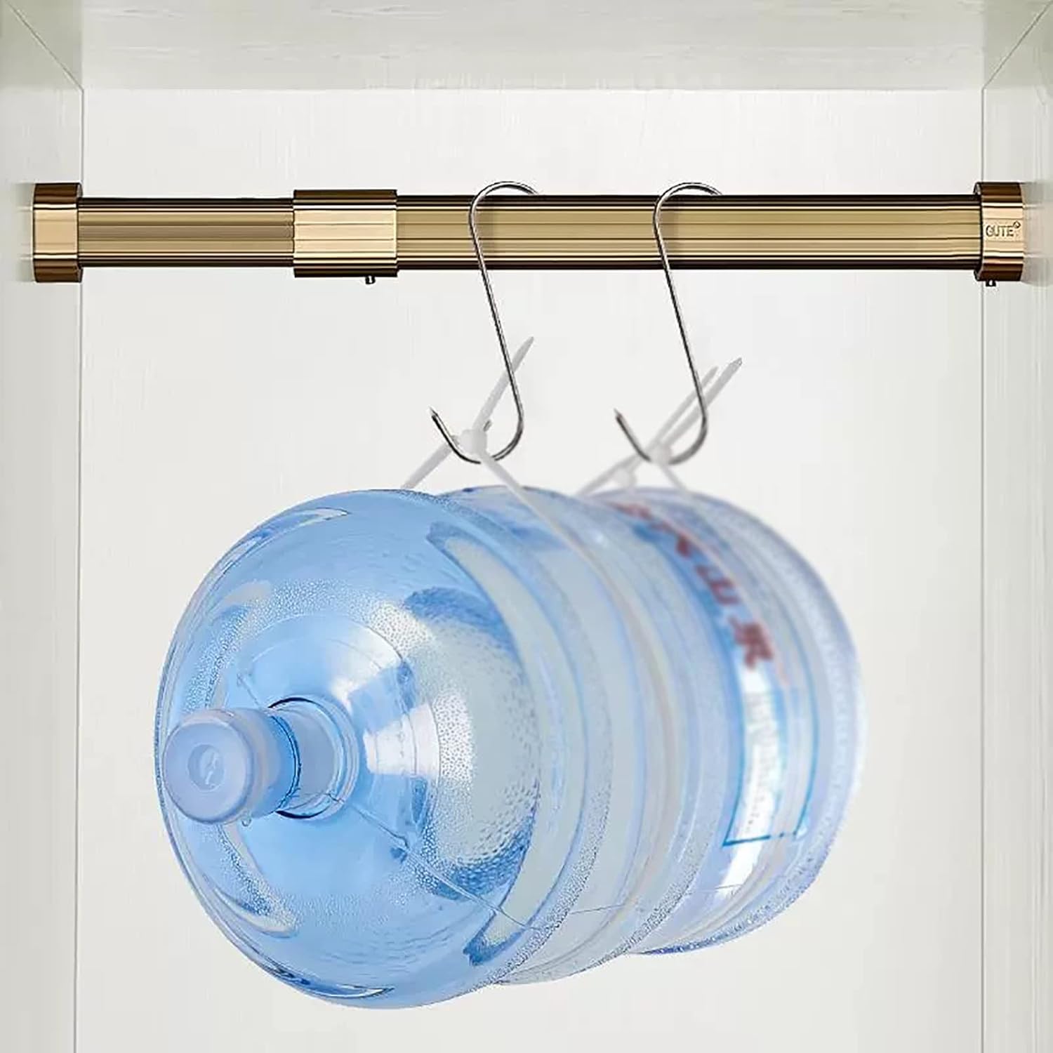 Closet Rods for Hanging Clothes, Clothing Store Silver Extendable Closet Rods for Hanging Clothes, Space Saving Closet Pole Aluminum Alloy, Heavy Duty Wardrobe Rods with End Sockets & Screws(NO.1 Fixe