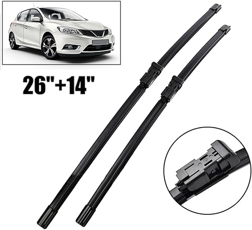 Miniatura 3 de CHROX for Nissan Pulsar Tidda C13 2014-2023, Wiper LHD Front Wiper Blades Europe Windshield Windscreen Window Brushes 26"+14"