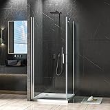 Duschkabine Eckeinstieg 75x90x195cm Pendeltür Duschabtrennung mit Seitenwand, Chorm Dusche...