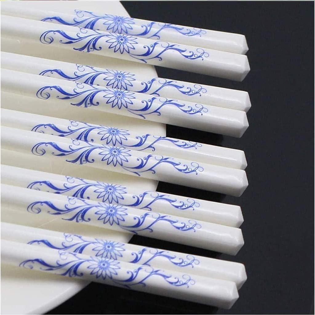 baguette japonaise cooking chopsticks Baguettes, 10 paires de baguettes réutilisables en céramique, ensemble cadeau de baguettes en porcelaine chinoise avec boîte-cadeau,(Color:3,Size:)