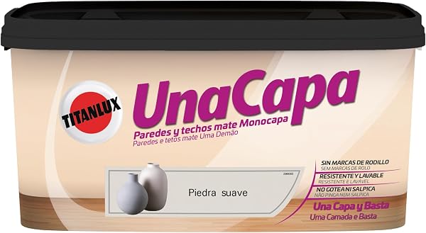 Titanlux Una Capa Lavable Pintura Piedra Suave 4L