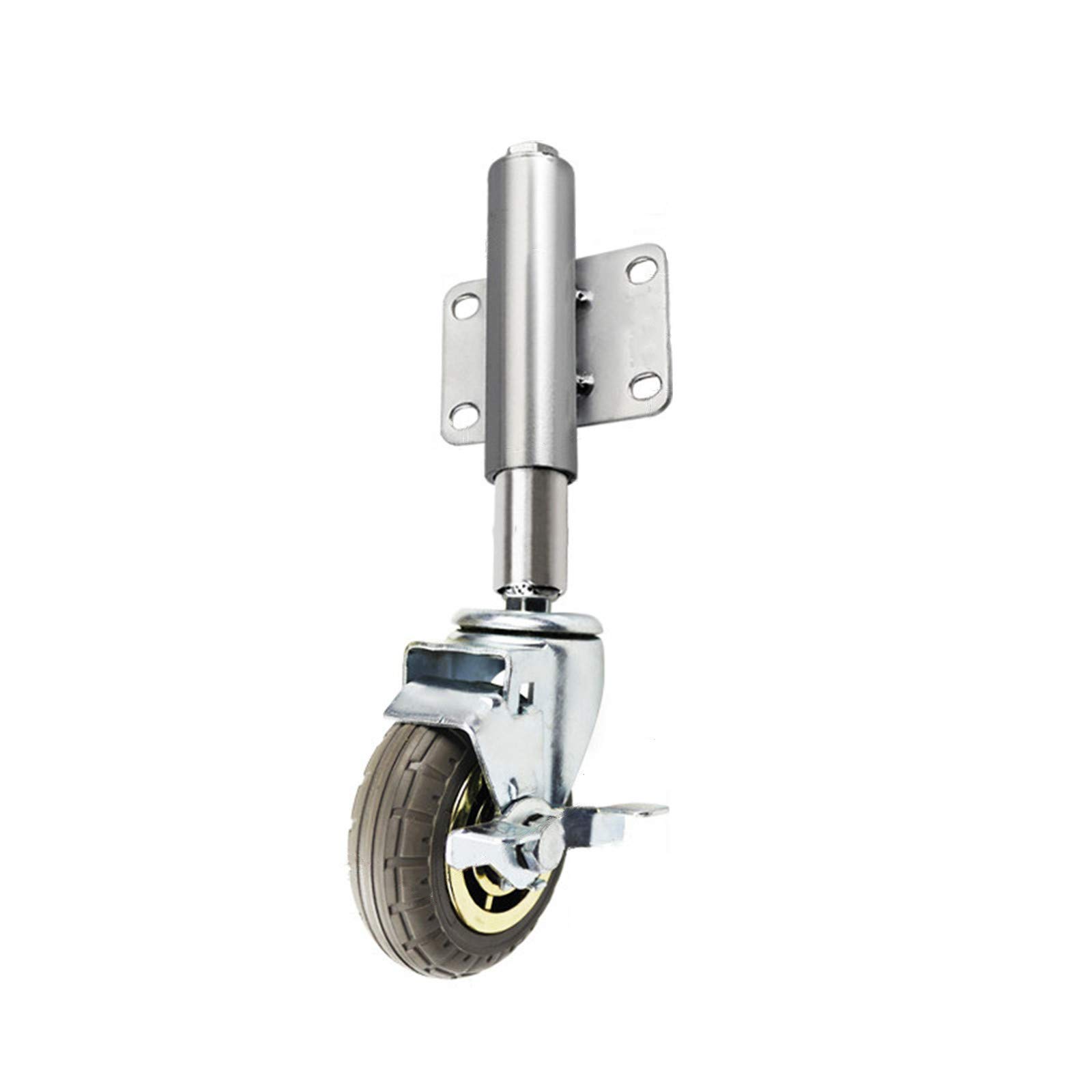 GBRJUYF 5-Inch Swivel Cs Heavy-Duty Rubber Trolley Wheels Spring-Loaded Swivel Cs with Side Brake 60mm Perfect for Furniture & Equipment Mobility