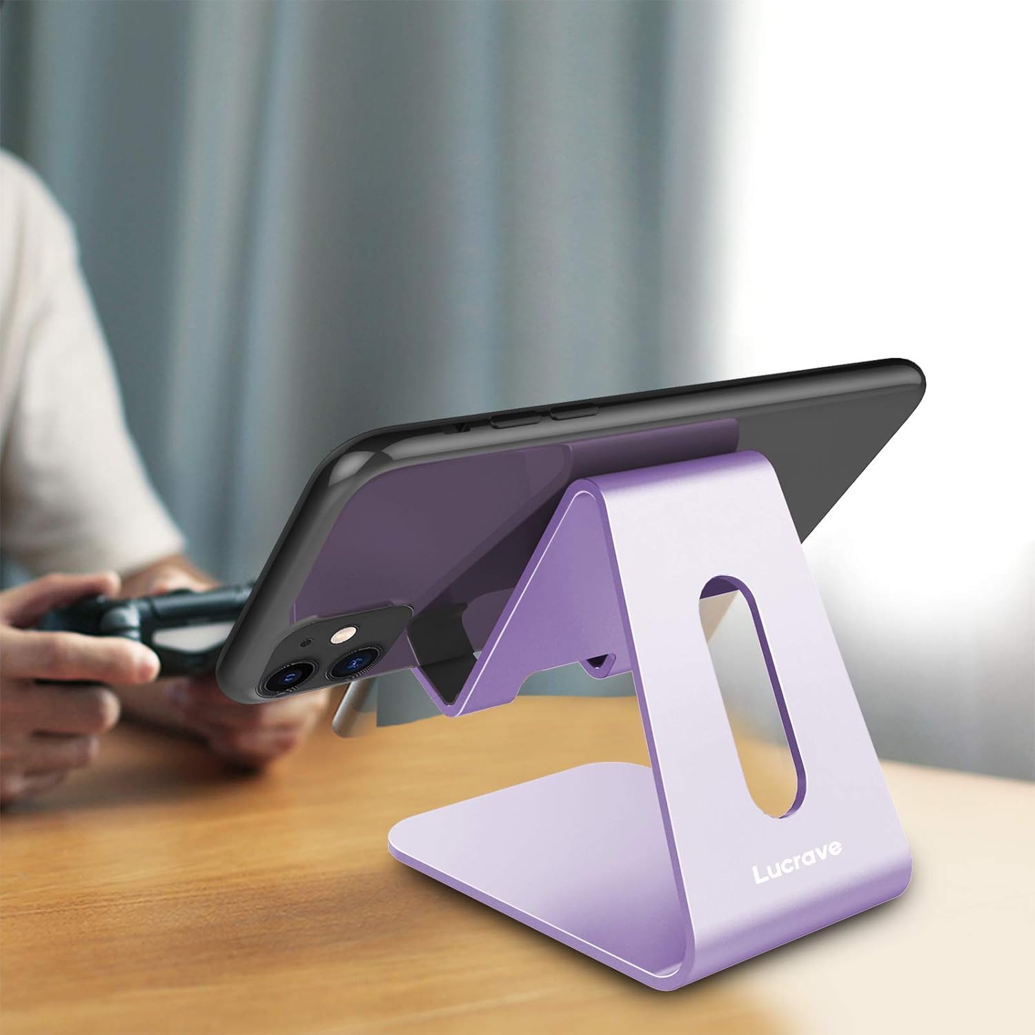 Lucrave Cell Phone Stand, Cradle, Holder,Aluminum Desktop Stand Compatible with Switch, All Smart Phone - Image 3
