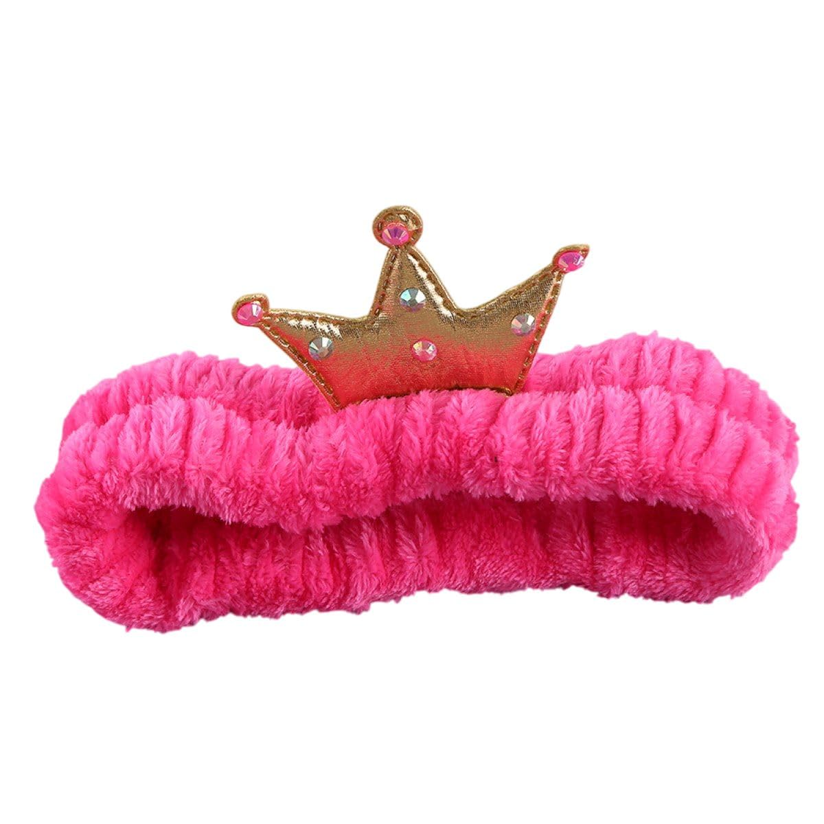 Princess Crown Facial Elastic Headband For Girl's & Women| Make-Up Face Wash Hair Band (Pack Of 1) (Princess Pink, Free Size)-image-5
