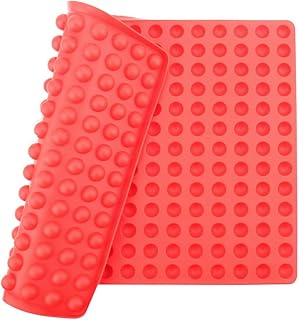 1pcs Tapis de Cuisson en Silicone Plateau de Cuisson Hémisphère pour Biscuits pour Chiens Chocolat Antiadhésif Plaque de Cuisson Fat Reducing Tapis de Four à Pâtisserie Moule -Ø 1,5 cm, Rouge