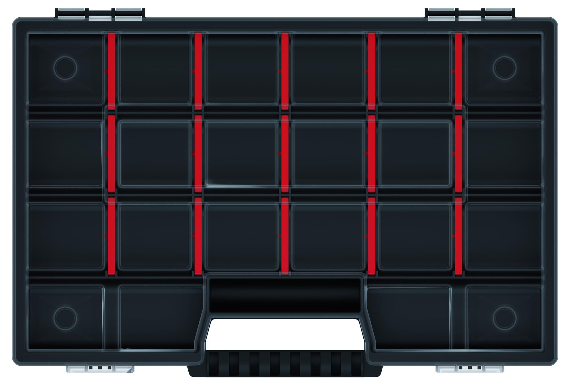 MIVOS Caja organizadora de 12 pulgadas para accesorios y piezas pequeñas - Caja de tornillos, surtida con 21 compartimentos para almacenamiento -290 x 195 x 35 mm