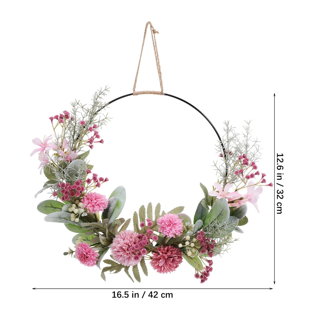 Garneck Künstlicher Blumenkranz Für Hochzeiten Dekorativer Türkranz Mit Lebensechten Blüten Für Fenster Türen Und Garten Pflegeleicht Und Langlebig
