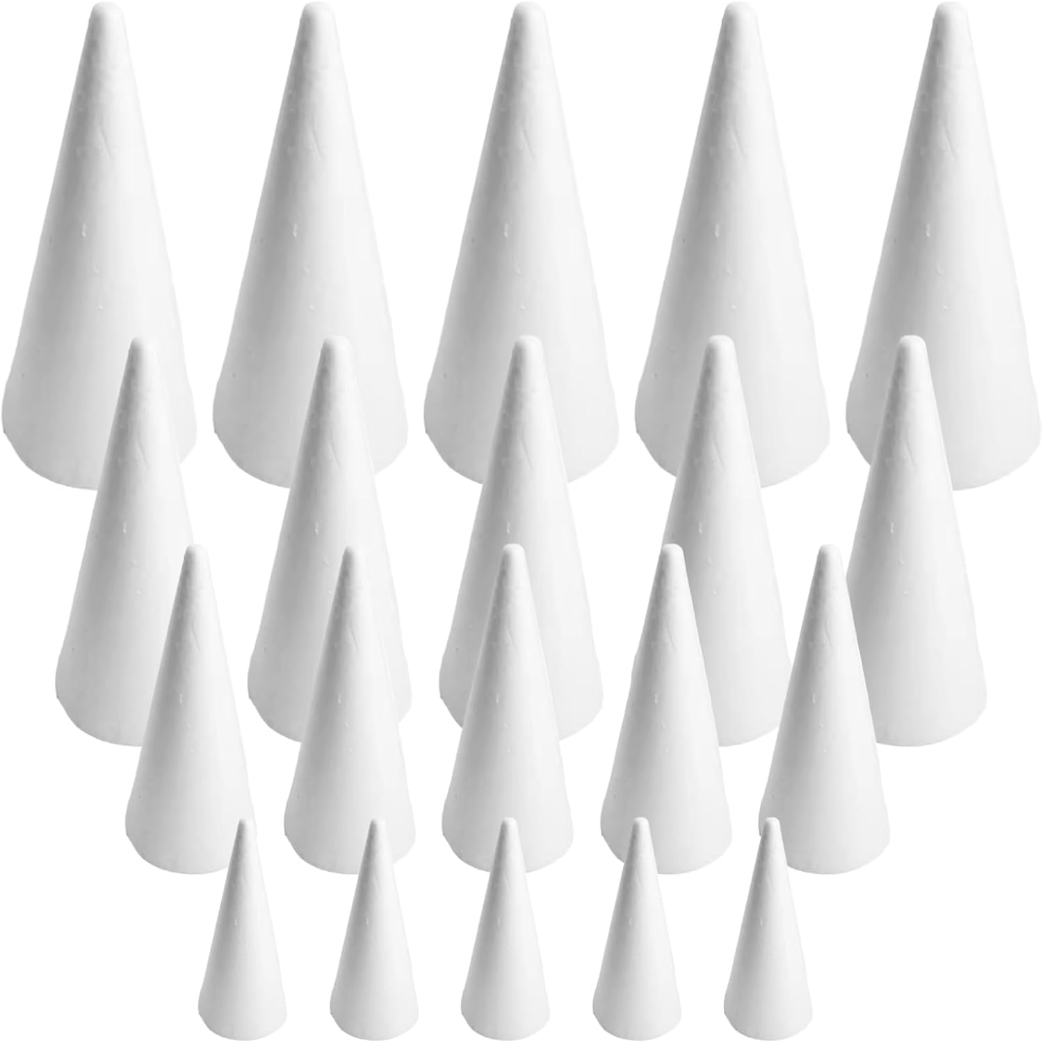 6 stuks schuimkegels wit polystyreen voor doe-het-zelf 6 stuks schuimkegels wit polystyreen voor doe-het-zelf