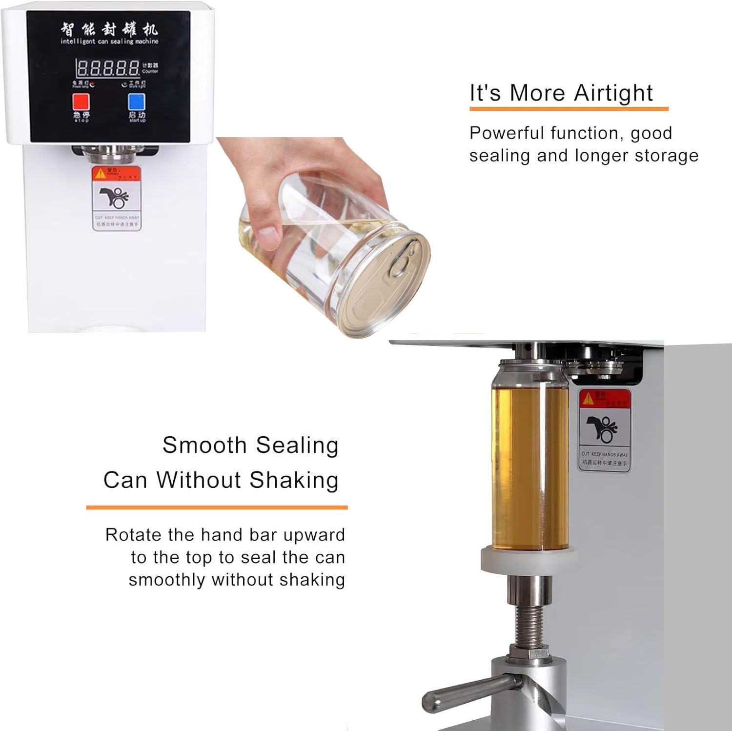 Macchina sigillatrice automatica per lattine, sigillatrice elettrica per bicchieri da 180 W con contatore intelligente per casa e attività commerciali