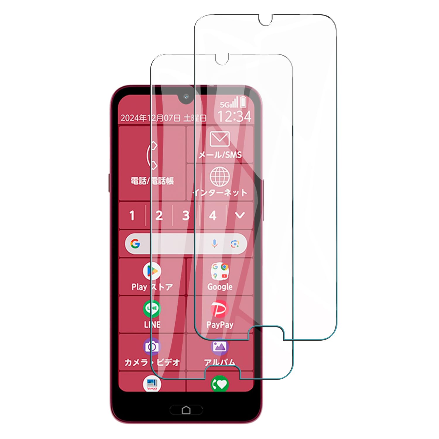 らくらくスマートフォン a A401FC 強化ガラスフィルム付き Amazon.co.jp: 【2枚セット】For らくらくスマートフォン a