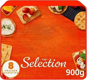 The Selection 8 Cracker Varieties 900g | Perfect for Sharing On the go Snacks | 8 Different Selection of Delicious Crackers and Biscuits