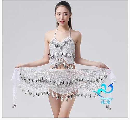 Saias Traje de Dança do Ventre Quadril Cachecol Dança de Salão de Lantejoulas Desgaste de Moedas Fes