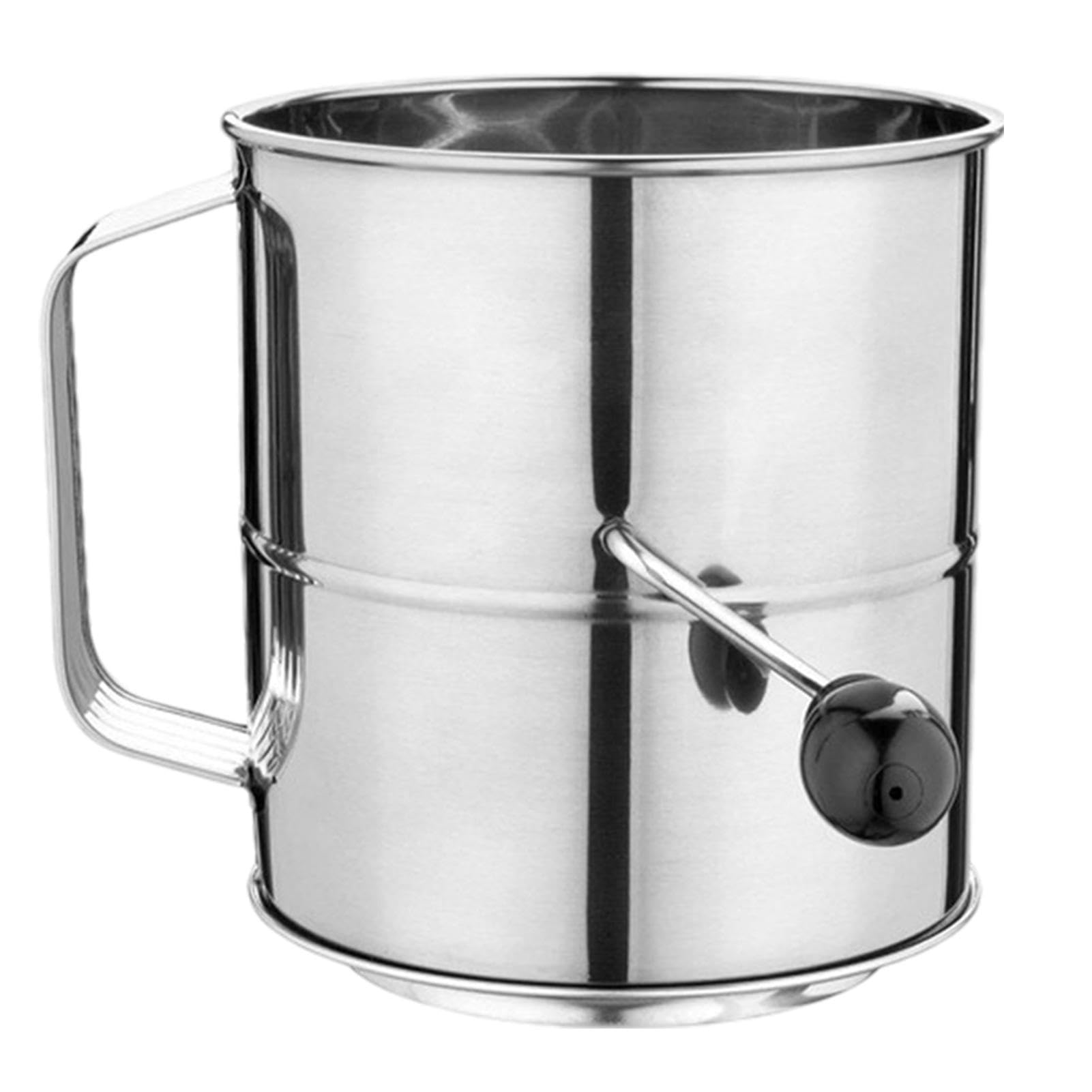 Tamis à farine - Tamis à farine en acier inoxydable | Tamis de cuisson | Tasse mélangeur de farine | Tamis à poudre de tasse à main | Tamis de tasse à manivelle pour la cuisson des gâteaux, gâteaux
