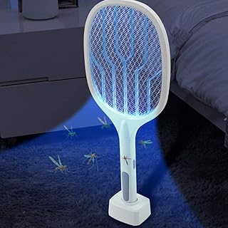 SLS SHOP Electric Mosquito Racket New Rechargeable 2in1 Led Lamp Lightning Insects