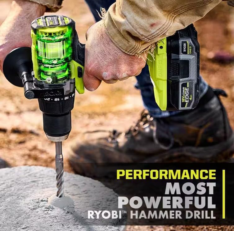 RYOBI ONE+ HP 18V Brushless Cordless 1/2 in. Hammer Drill (Tool Only) (Renewed)