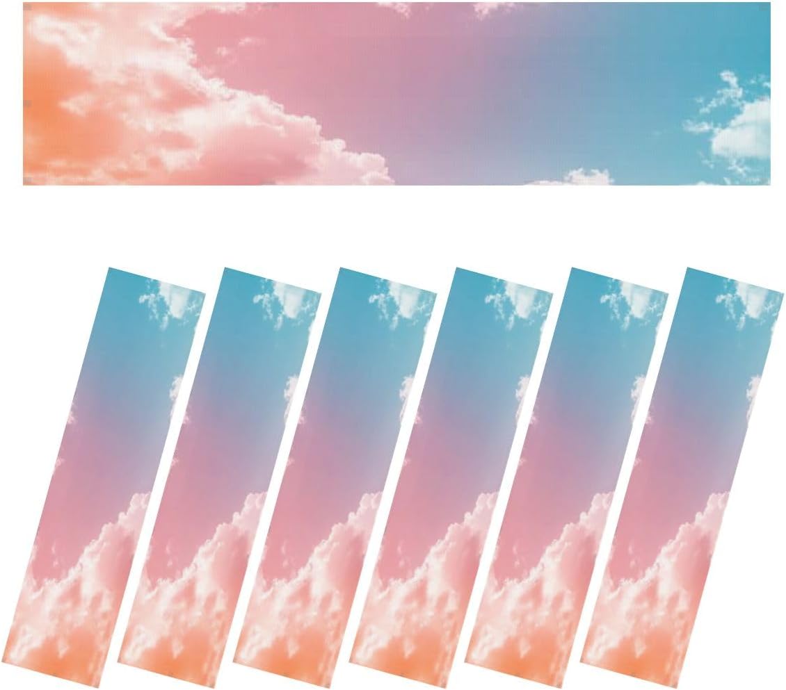 Fluorescent Light Covers for Ceiling Lights Beauty sweet pastel green orange colorful fluffy clouds sky multi Easy to Install Magnetic Light Filter for Classroom Office Hospitals School Home Decor