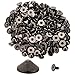 100pcs Cone Spikes Screwback Studs DIY Craft Cool Rivets Punk Stud Flat Cone Style 10x5mm 3/8"x1/4" (Gun Black)
