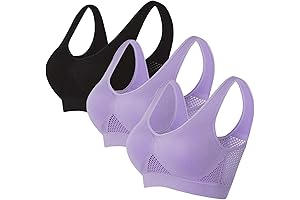 Black Friday Deals on Mesh Workout Sports Bras for Women, 3 Pack