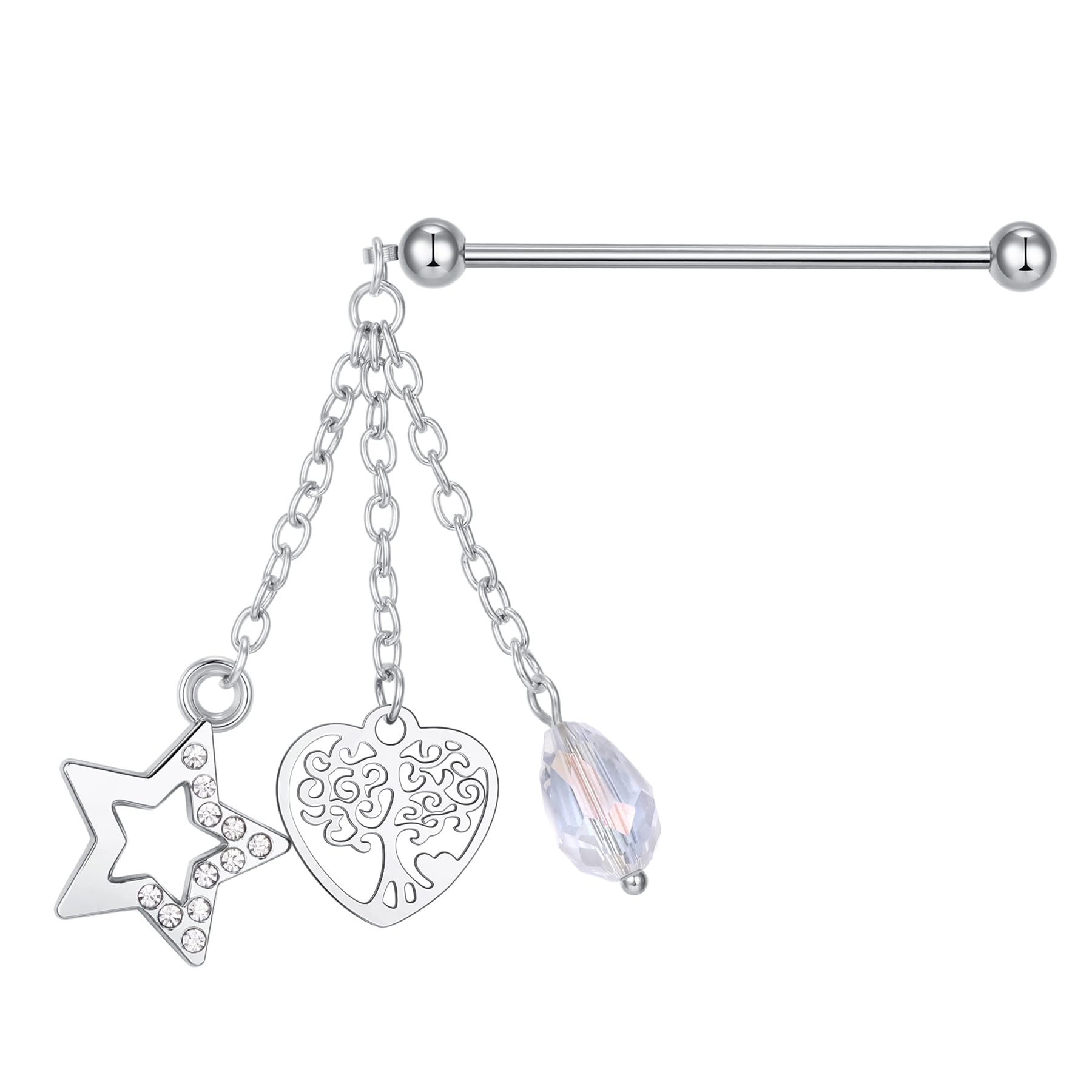 AVYRING 16G CZ & Bola & Rose Piercing Oreja Tragus Acero inoxidable Stud Piercing Oreja Helix Rook Daith Mujer Hombre 6 Paio