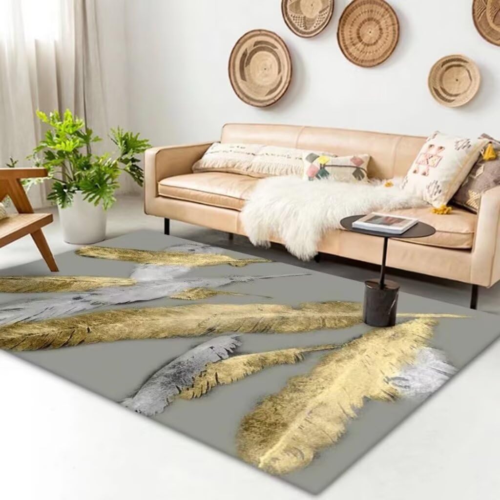 Tapis de salon abstrait géométrique multicolore lavable 200x300cm