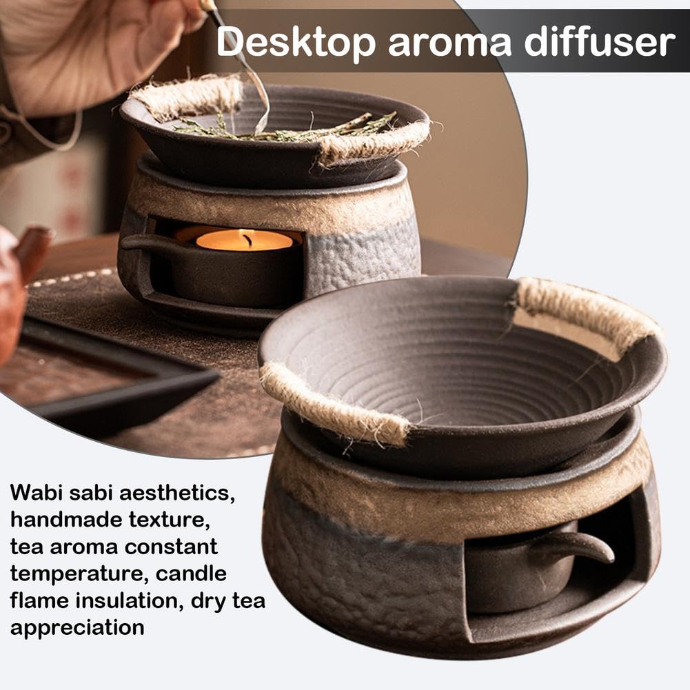 Palnik olejków eterycznych do aromaterapii, zestaw ceramicznych kadzidełek do domu i biura, zawiera świeczniki na podgrzewacze, idealny do relaksu i zapachu