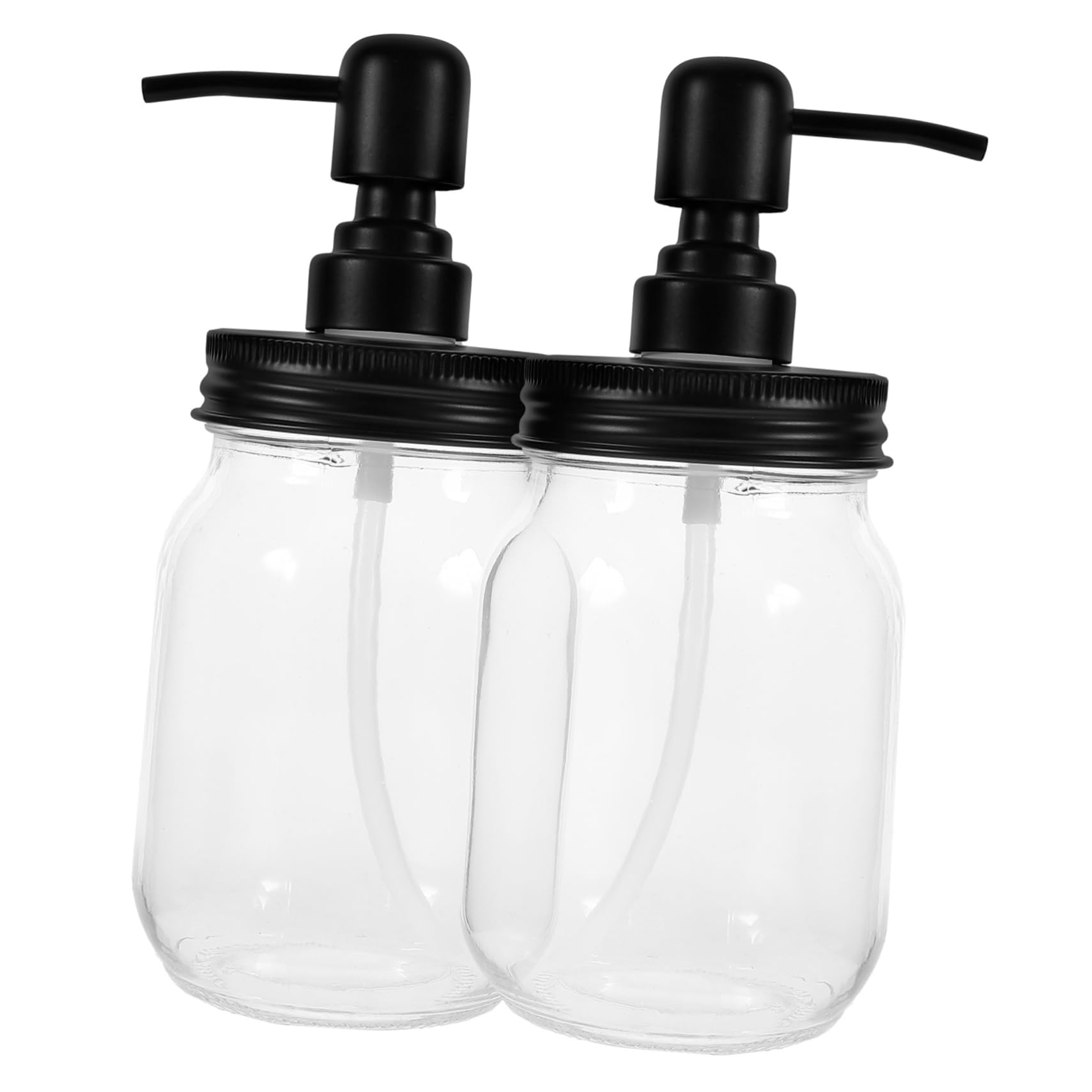 OUNONA 2pcs Transparent Jar Syrup Dispenser Pump Honey Storage Bottles for Mess Coffee Jam for Kitchen Use