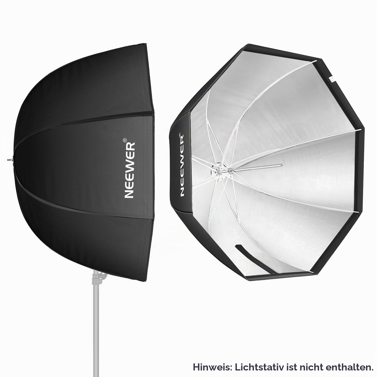 NEEWER 47"/120cm Achteckiger Softbox Schirm mit Tragetasche für Portrait oder Produktfotografie, kompatibel mit Canon Nikon Sony Speedlite, Studioblitz (Schwarz)