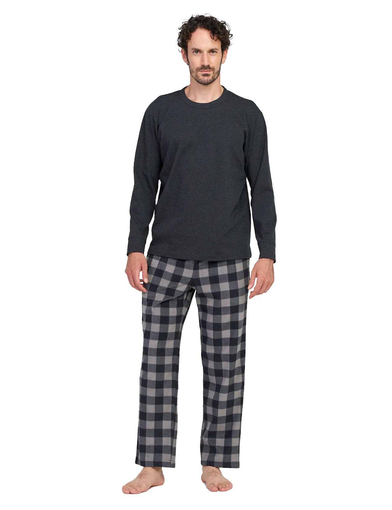 Pigiama Uomo LAPASA A Quadri - Set In Cotone E Flanella, Con Tasche E Coulisse, Comodo Per La Notte - Foto 11