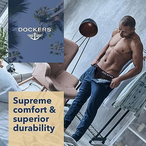 DOCKERS Mens Underwear Briefs 100% Cotton Tag-Free Bikini Brief for Men Pack of 54
