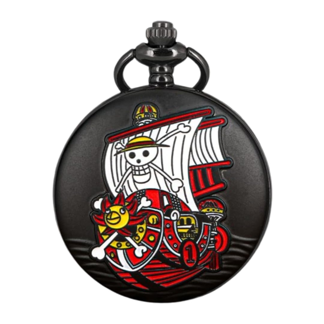 Tiny Tim Antique Bronze Pocket-Watch Vintage Anime Theme One Piece Going Merry Ship Metallic Car Bike Home Key Chain & Key Rings Best Gift for Men & Women on their Special Occassions (Going Merry)-image-17