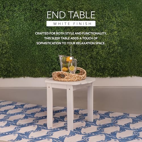 Table d'appoint Linon Adirondack en bois blanc de 47 x 46 cm - 5