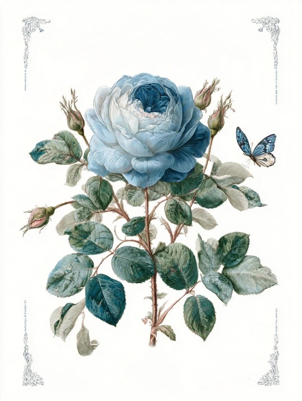 Rkflgew H Flowers 14Ct Embroidery Kit Fantasy Rose Cross-Stitc Kits For Beginner Or Adults,Diy Easy Counted Needlework Embroidery Set Ome Decoration 40X50cm
