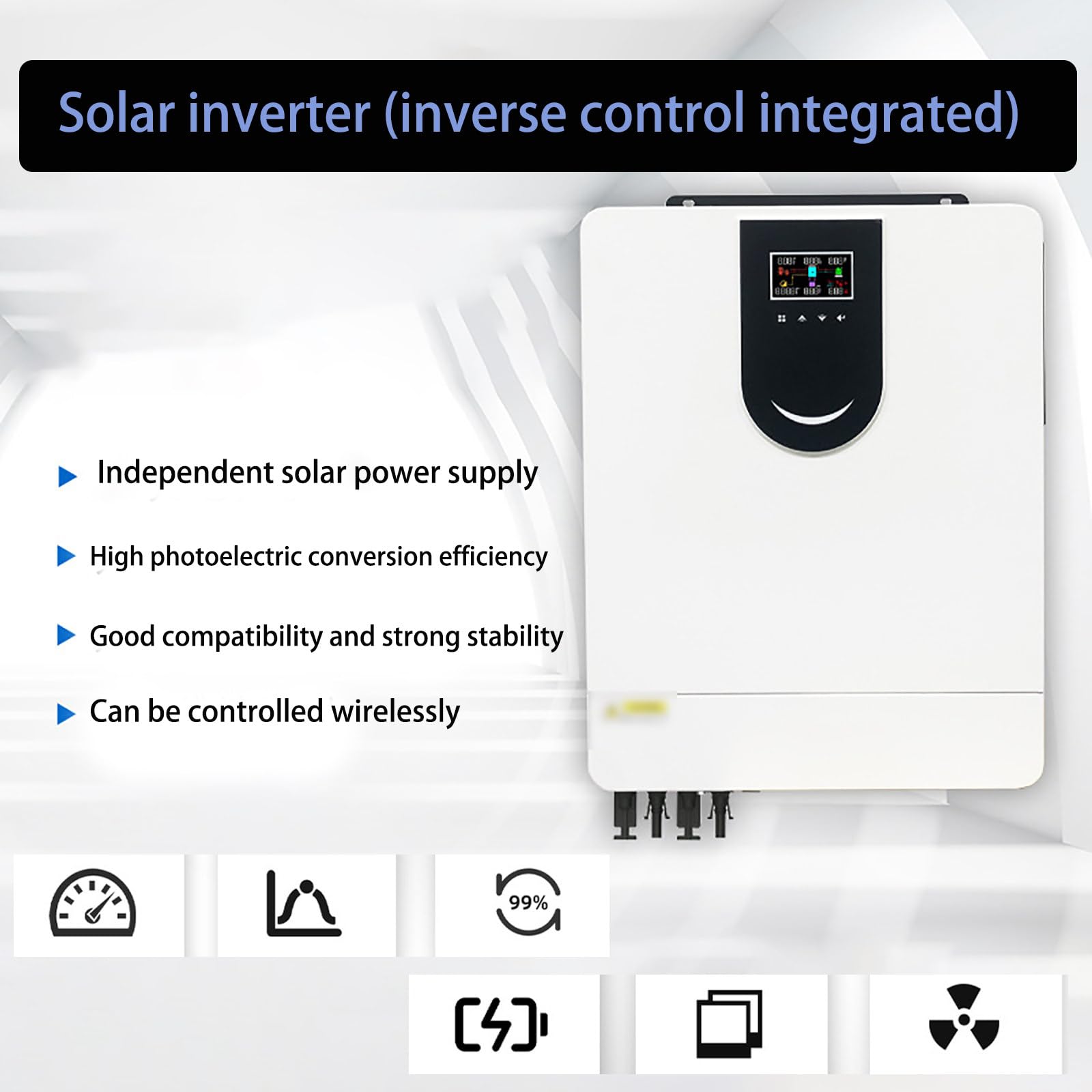 Inversor de Cargador híbrido Solar Integrado de 3000 W, inversor de Potencia de Onda sinusoidal Pura y Cargador Solar Integrado de 80 AMPPT para Autocaravana