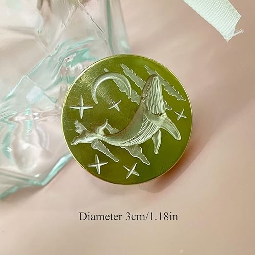 Miniatura 2 de YOKIOU Sello de cera de repuesto para cabeza de animal de ballena 3D, retro, antigua, para álbumes de recortes, para invitaciones de boda, fiesta,