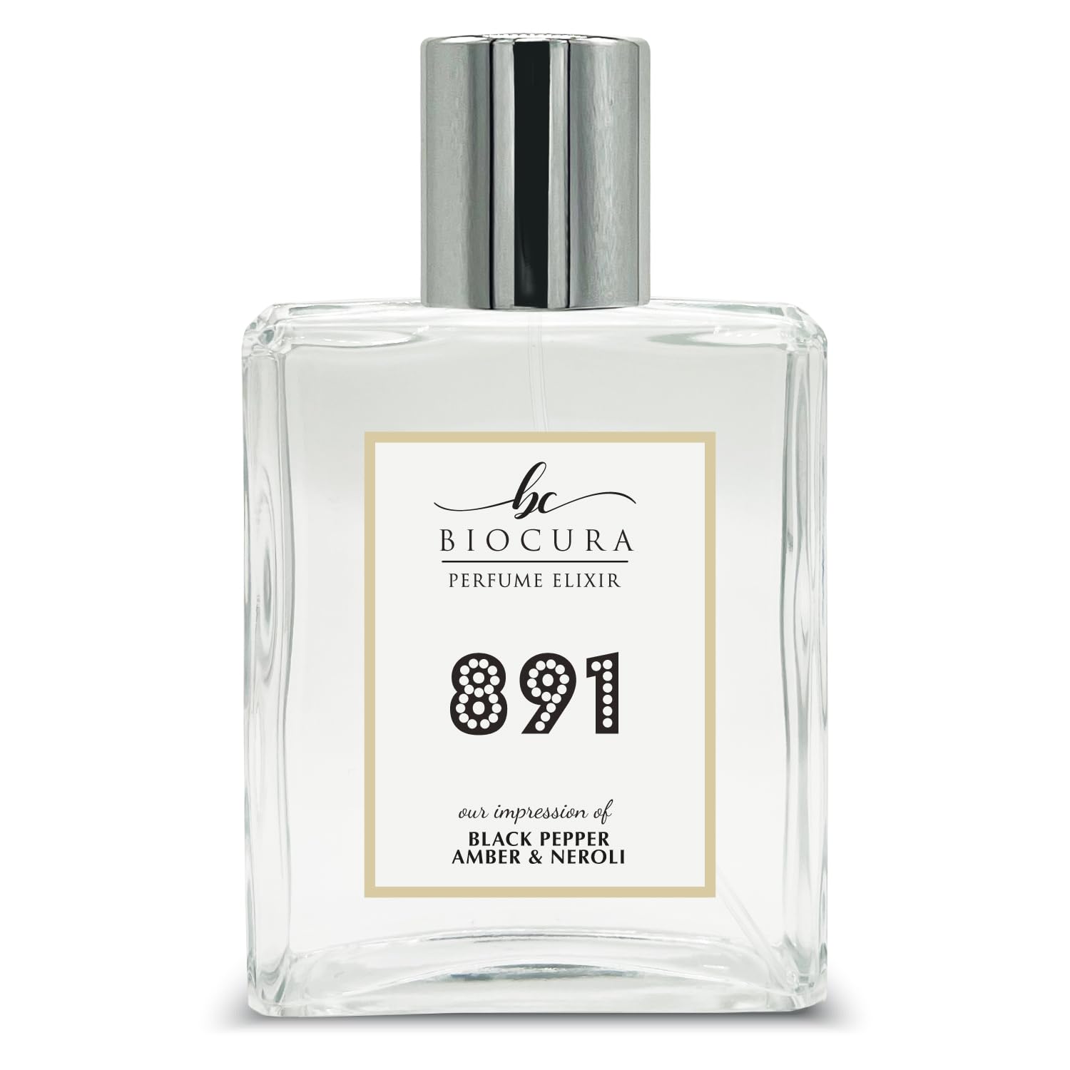 BIOCURA BC Perfume 891 Inspired by Black Pepper, Amber & Neroli For Women & Men Fragrance Dupes Eau de Parfum Bottle 3.4 Fl Oz/100ml