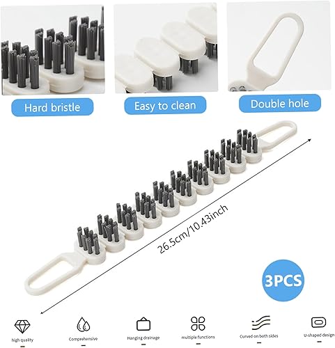 Miniatura 7 de Cepillo flexible para grifo de cocina, cepillo de columna de limpieza multifuncional, 3 piezas de cepillo de limpieza flexible en forma de U para