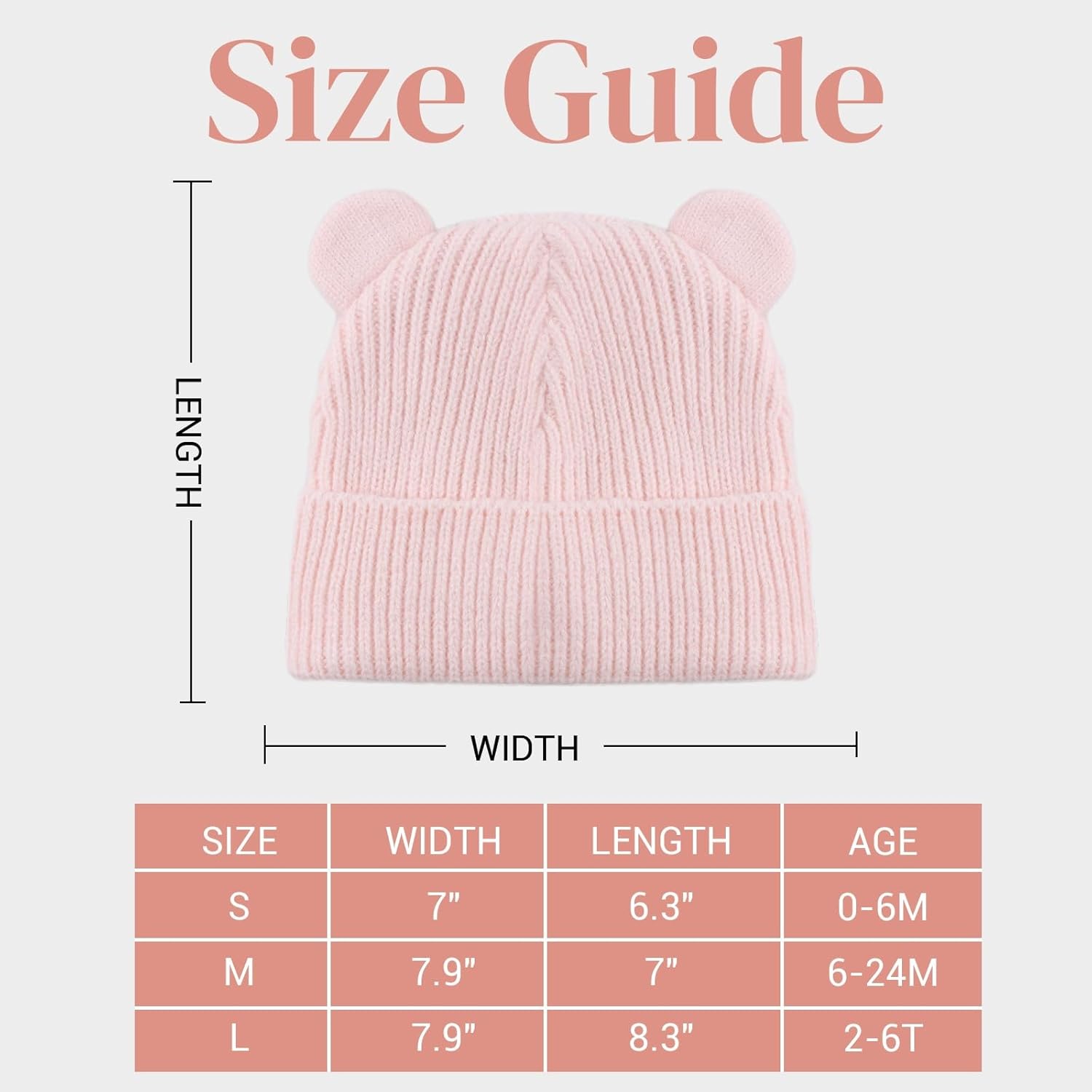 Bear Baby Beanie Knitted Baby Winter Hat Infant Toddler Boys Girls Beanie with Cotton Lining - Image 6