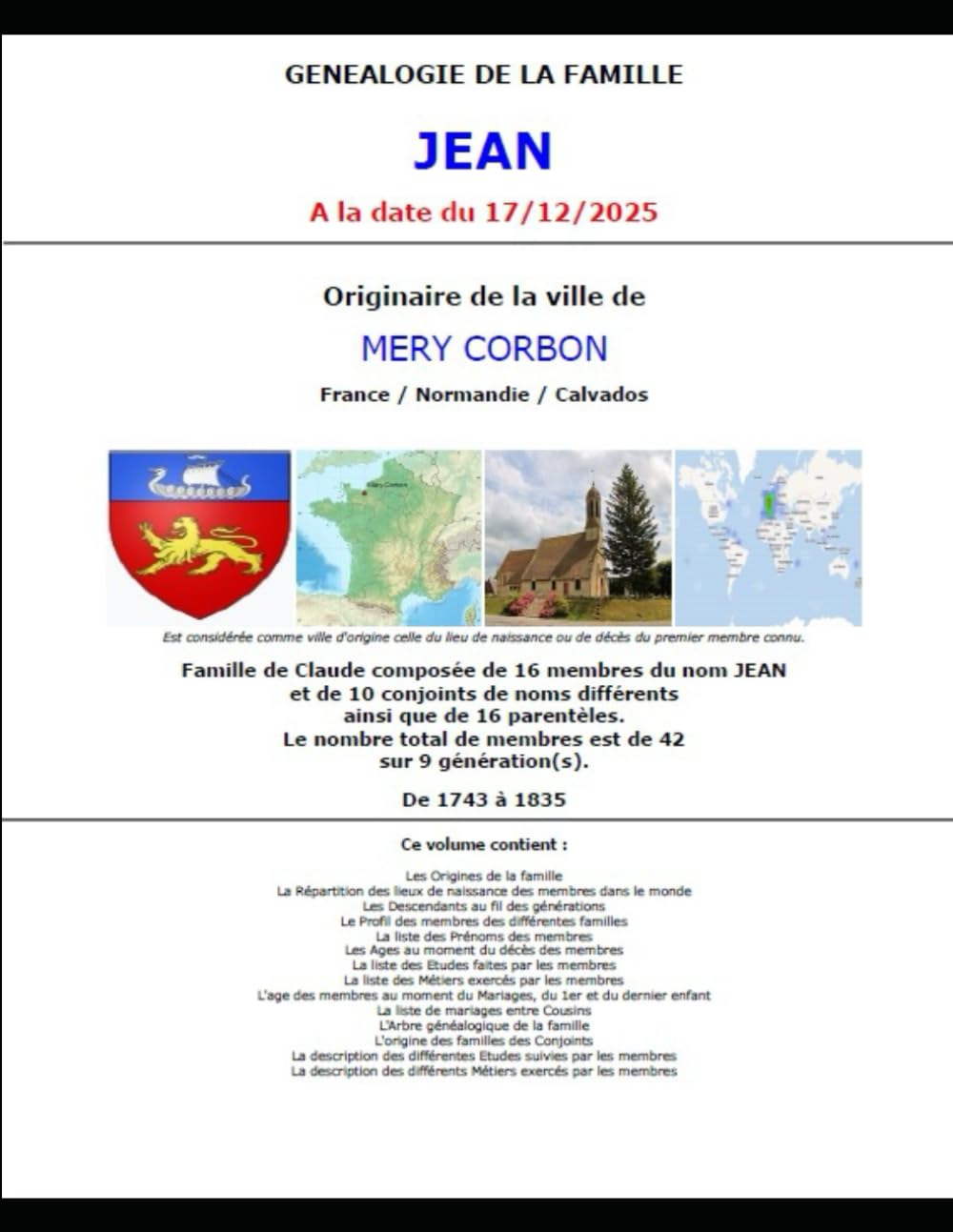 Généalogie Famille Jean