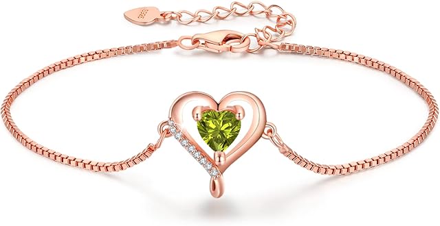 LAVUMO Bracelets for Womens Sterling Silver Bracelet Rose Gold Womens Jewellery Love Heart Gifts for Her Mum Girlfriend Wife Christmas Valentines Birthday Mothers Day Gift