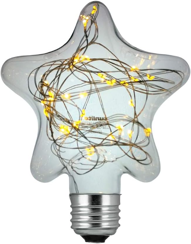 Sunlite81194-SU LED Decorative String Light Bulb Star Shaped Lightbulb, 1 Pack, Warm White