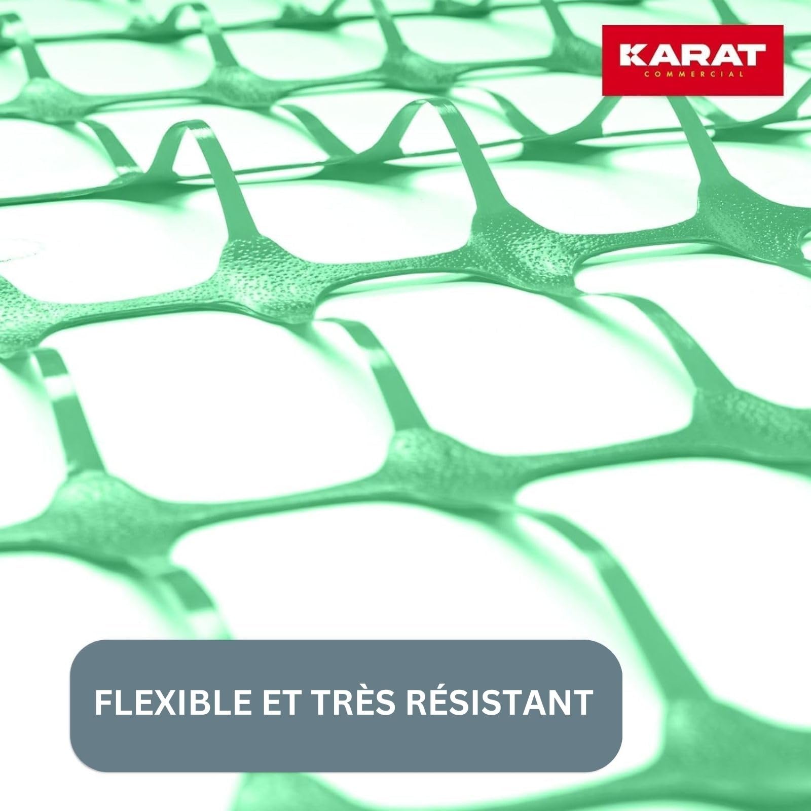 KARAT | Grillage avertisseurs - Clôture de Chantier - Clôture d'étang - Clôture de Protection - Filet de Protection de Parterre - Filet avertisseur Plastique | Vert, 30 m