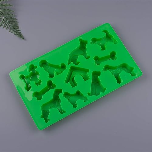 Miniatura 4 de Fewo Molde de gomitas de caramelo de chocolate con 11 cavidades para perros, bandeja de silicona para cubitos de hielo caseros para perros, bandeja