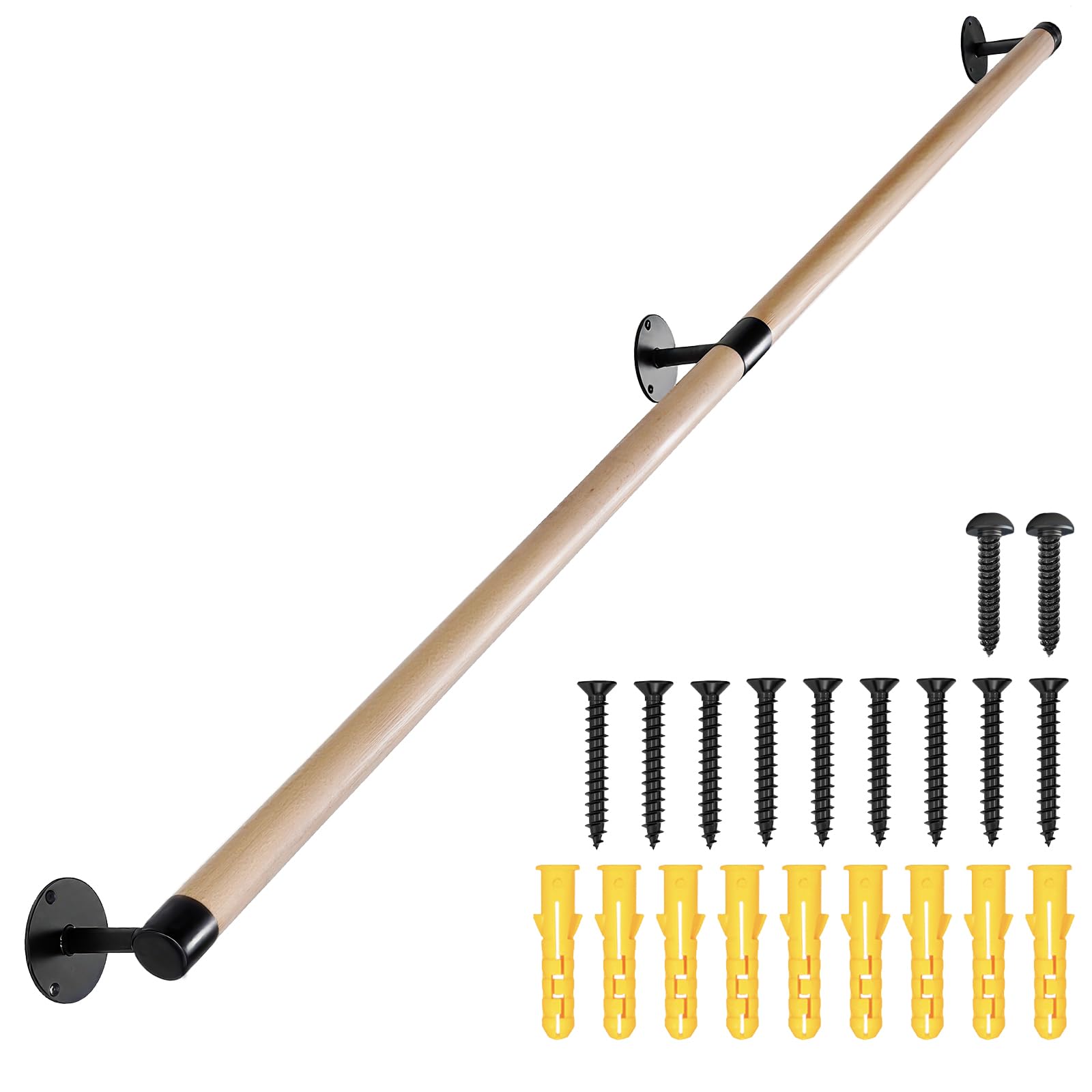 Purife 6 FT Wooden Stairs Handrail