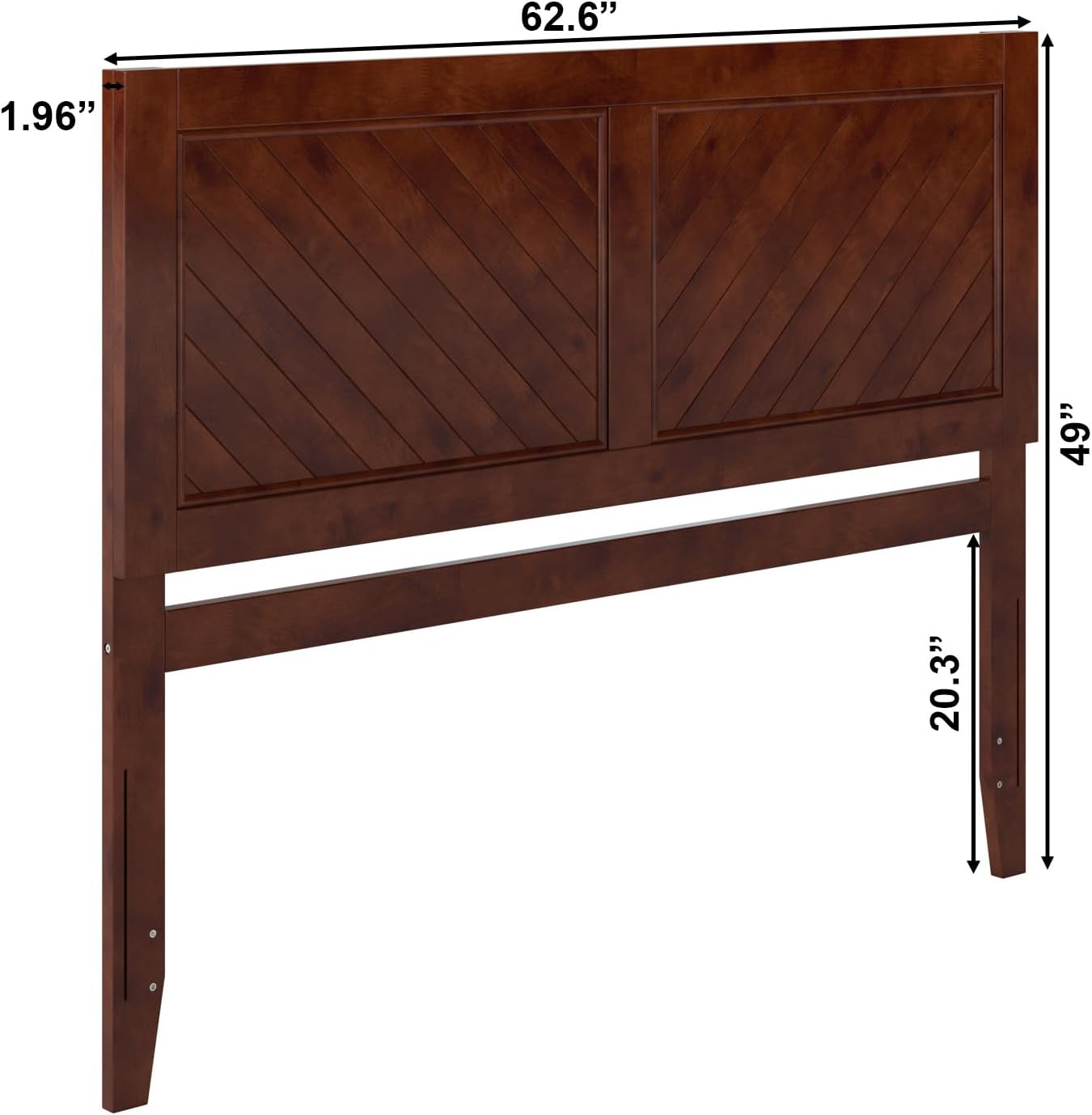 AFI, Canyon Queen Solid Wood Rustic Farmhouse Headboard, Walnut