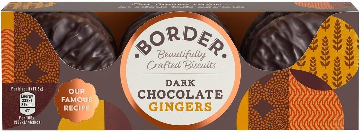 Border Biscuits The Legendary Dark Chocolate Ginger 150g (Pack of 6)