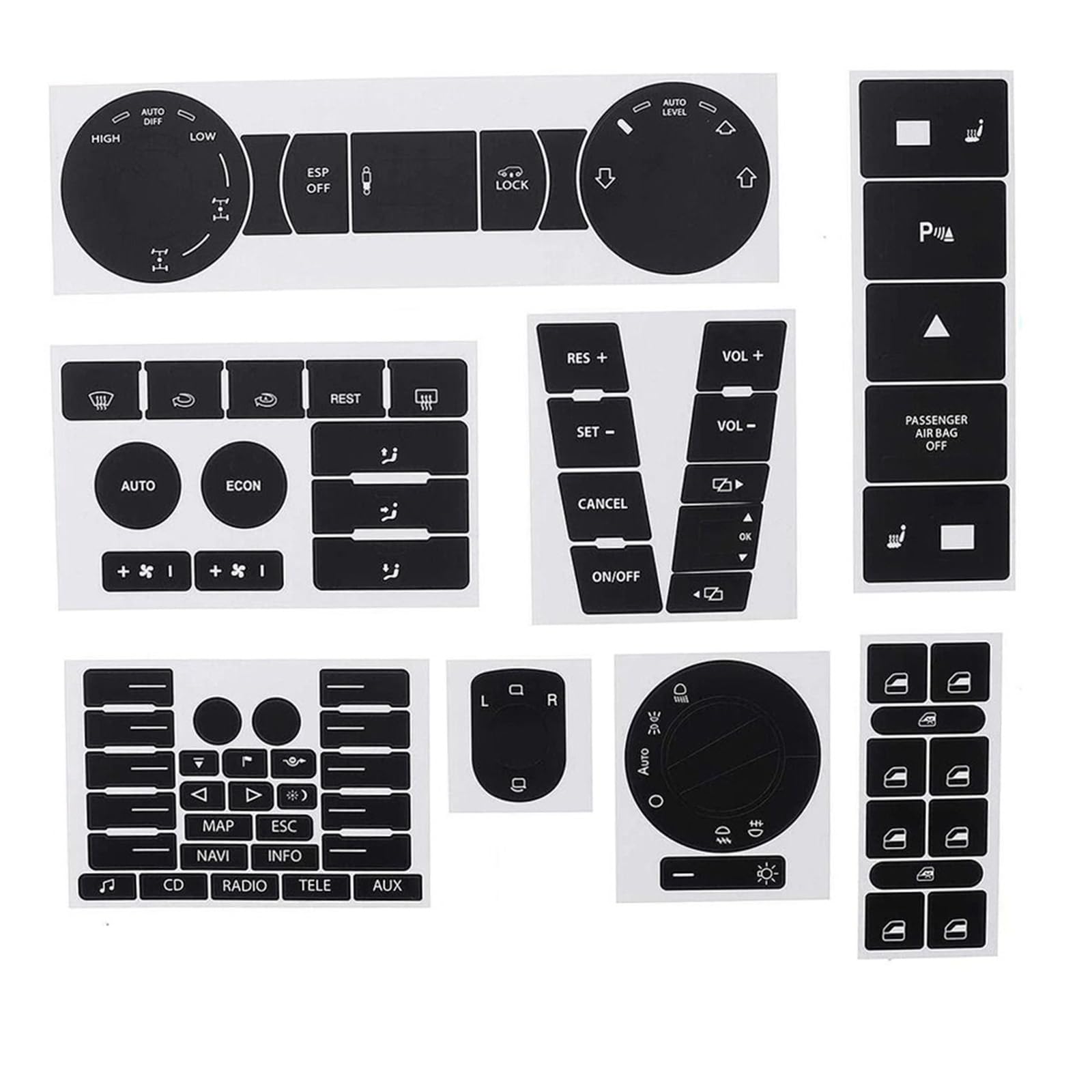 Repair Patch Compatible with VW for Touareg 2004 2005 2006 2007 2008 2009 8pcs Car Panel Sticker Car Dashboard Repair Decal