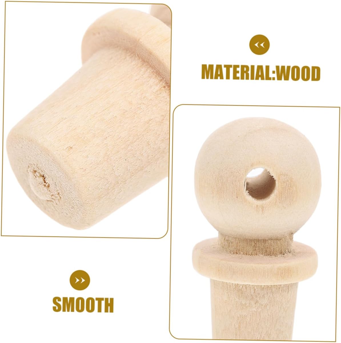 Xmas 10pcs Unfinished Wooden Finials Cork Stopper Bottle Toppers