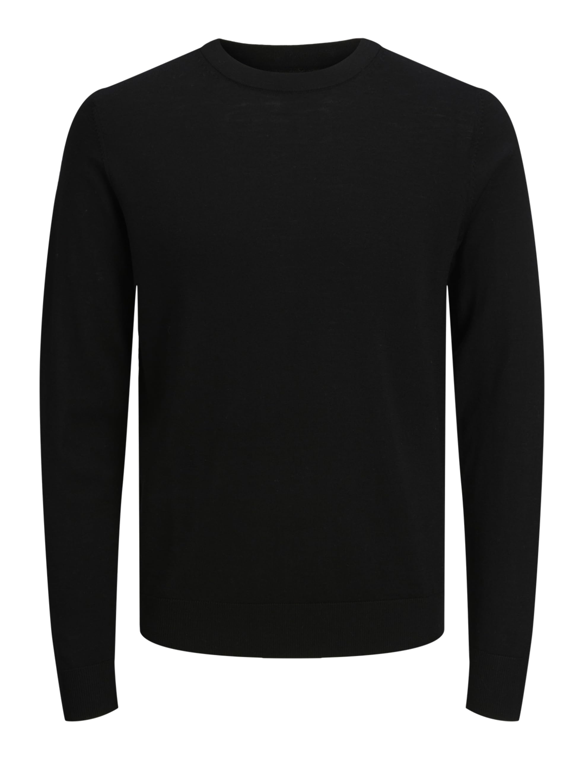 JACK & JONES Men's Knitted Jumper, Merino Mix, Black, XL