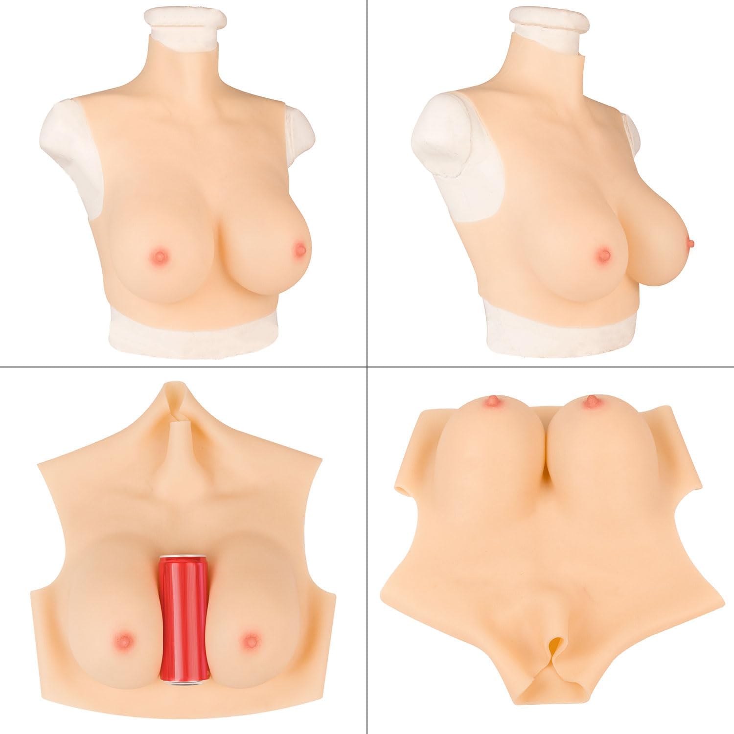 Silicone Breastplate High Collar C-H Cup Breast Forms for Crossdressers Transgender
